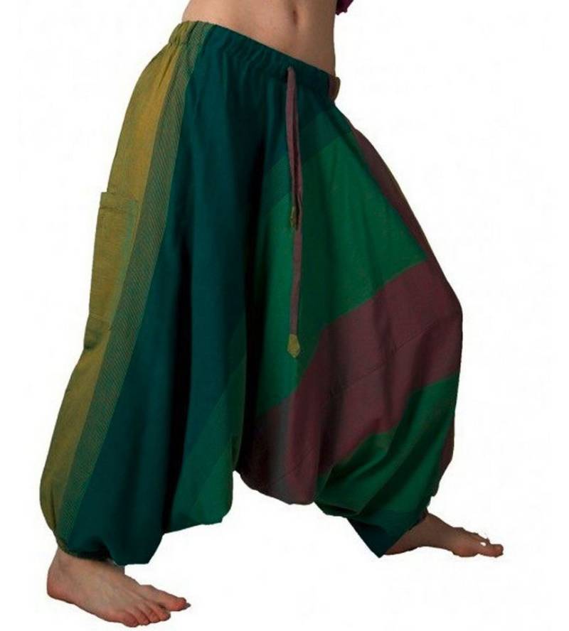 KUNST UND MAGIE Haremshose Unisex Haremshose onesize Bunt Hippie Goa Fair Boho Baggy Pluder-Hose von KUNST UND MAGIE