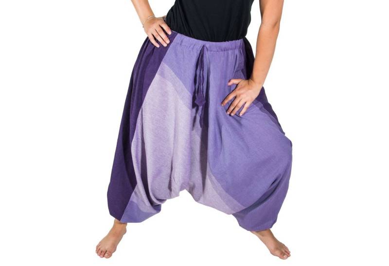 KUNST UND MAGIE Haremshose Unisex Haremshose onesize Bunt Hippie Goa Fair Boho Baggy Pluder-Hose von KUNST UND MAGIE