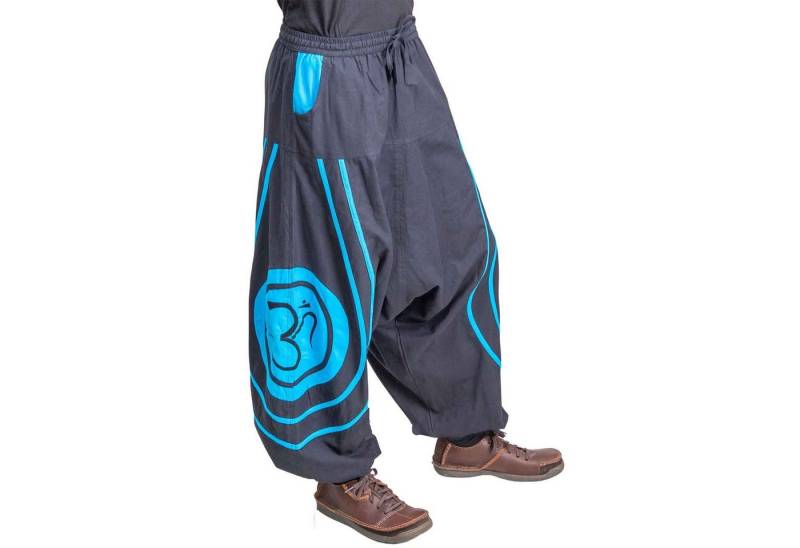 KUNST UND MAGIE Haremshose Unisex Psy Baggy Pants Hippie Hose Baumwoll Haremshose Lebensblume OM von KUNST UND MAGIE
