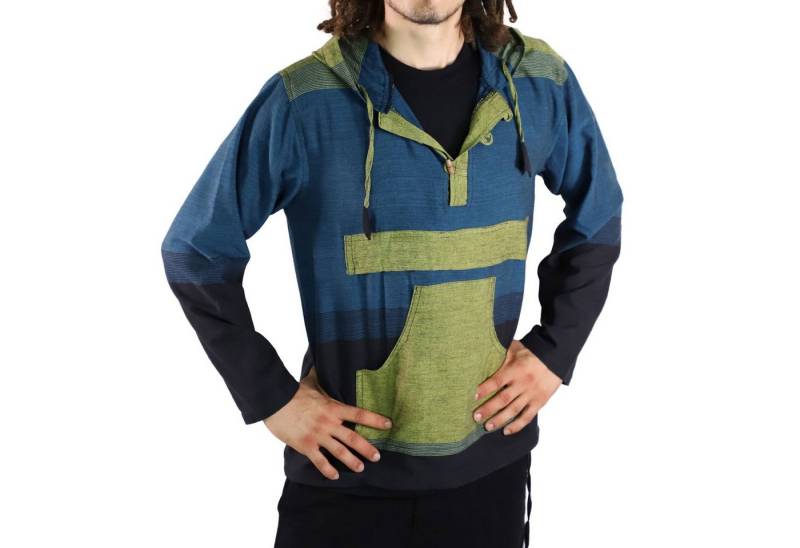 KUNST UND MAGIE Hoodie KUNST&MAGIE Herren bunt Hoodie Fischerhemd Kapuze Kängurutasche von KUNST UND MAGIE