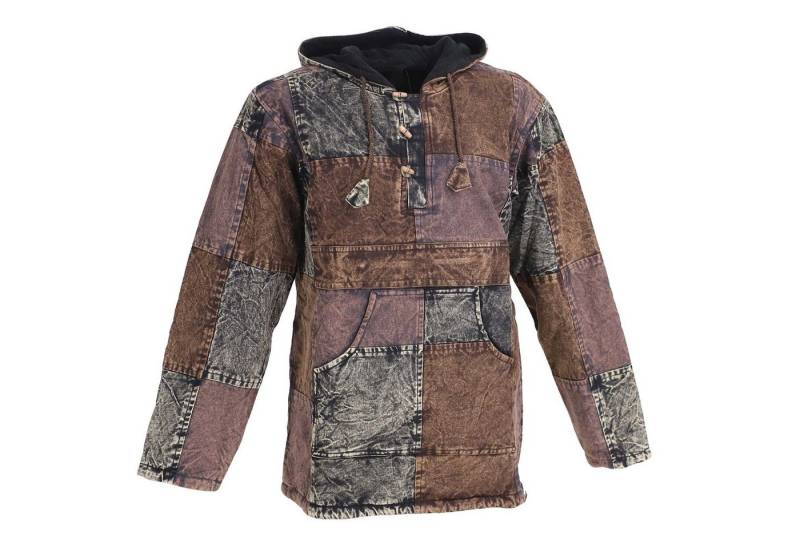 KUNST UND MAGIE Hoodie Patchwork Baja Hoodie Herren alternativ, Fleecefutter Nachhaltig Fair von KUNST UND MAGIE