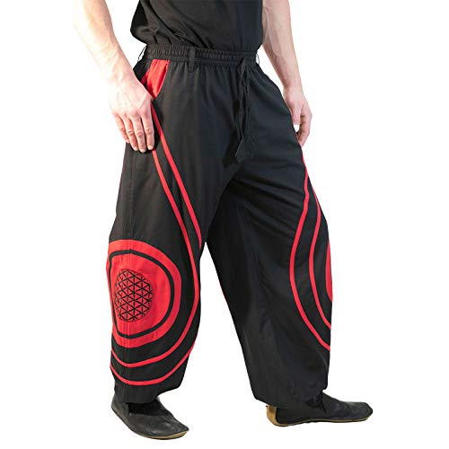 Kunst und Magie Hose Blume des Lebens Goa Hippiehose Pluderhose mit Kordelzug Gürtelschlaufen Haremshose Flower of Life, Größe:XXL, Farbe:Schwarz/Rot Kunst und Magie Hose Blume des Lebens Goa Hippiehose Pluderhose mit Kordelzug Gürtelschlaufen Haremshose Flower of Life, Größe:XXL, Farbe:Schwarz/Rot von Kunst und Magie