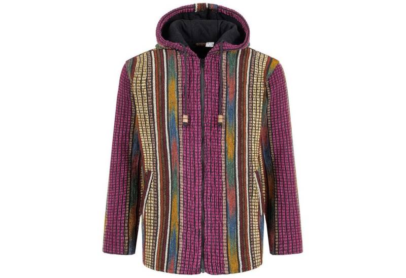 KUNST UND MAGIE Kapuzennickijacke Kapuzenjacke Kapu Hoodie mit Kapuze Goa Hippie Jacke Nepal Fair von KUNST UND MAGIE