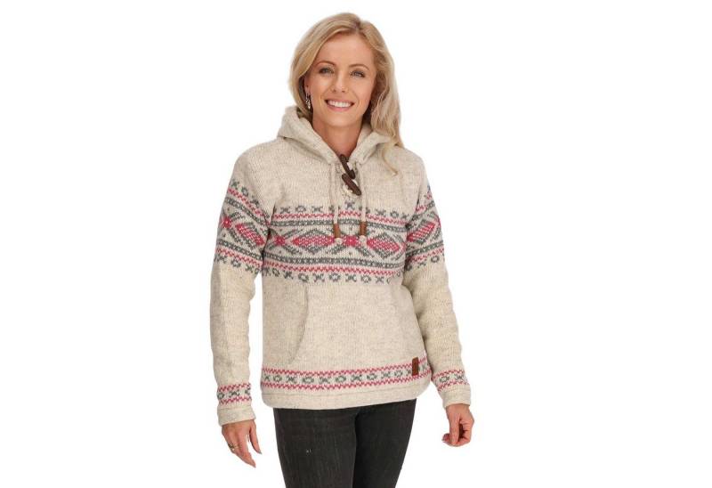 KUNST UND MAGIE Kapuzenstrickjacke Hoodie Ski-Pullover gefüttert Wolljacke Strickpullover Norwegermuster KUNST UND MAGIE Kapuzenstrickjacke Hoodie Ski-Pullover gefüttert Wolljacke Strickpullover Norwegermuster von KUNST UND MAGIE