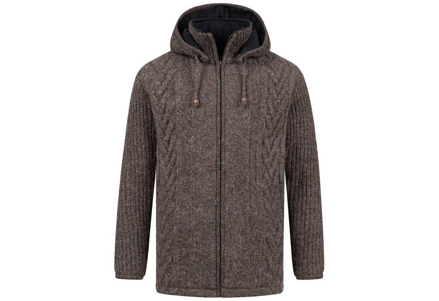 KUNST UND MAGIE Kapuzenstrickjacke Winter-Strickjacke Wolle Fleecefutter Hochkragen Kurzmantel Kapuze KUNST UND MAGIE Kapuzenstrickjacke Winter-Strickjacke Wolle Fleecefutter Hochkragen Kurzmantel Kapuze von KUNST UND MAGIE