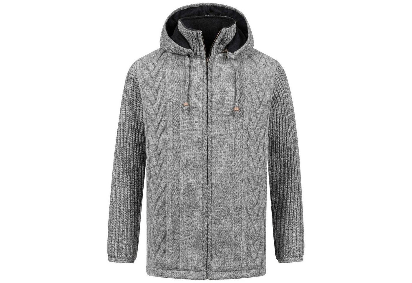 KUNST UND MAGIE Kapuzenstrickjacke Winter-Strickjacke Wolle Fleecefutter Hochkragen Kurzmantel Kapuze KUNST UND MAGIE Kapuzenstrickjacke Winter-Strickjacke Wolle Fleecefutter Hochkragen Kurzmantel Kapuze von KUNST UND MAGIE