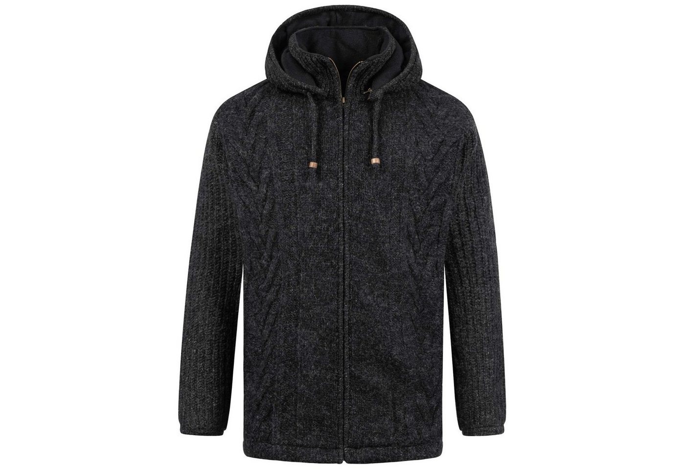 KUNST UND MAGIE Kapuzenstrickjacke Winter-Strickjacke Wolle Fleecefutter Hochkragen Kurzmantel Kapuze KUNST UND MAGIE Kapuzenstrickjacke Winter-Strickjacke Wolle Fleecefutter Hochkragen Kurzmantel Kapuze von KUNST UND MAGIE