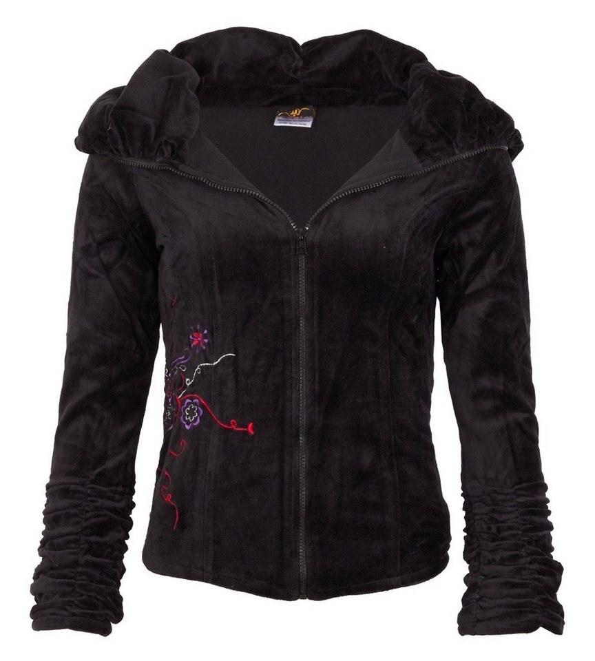 KUNST UND MAGIE Kurzjacke Boho Ethno Jacke mit Rollkragen aus Samt KUNST UND MAGIE Kurzjacke Boho Ethno Jacke mit Rollkragen aus Samt von KUNST UND MAGIE