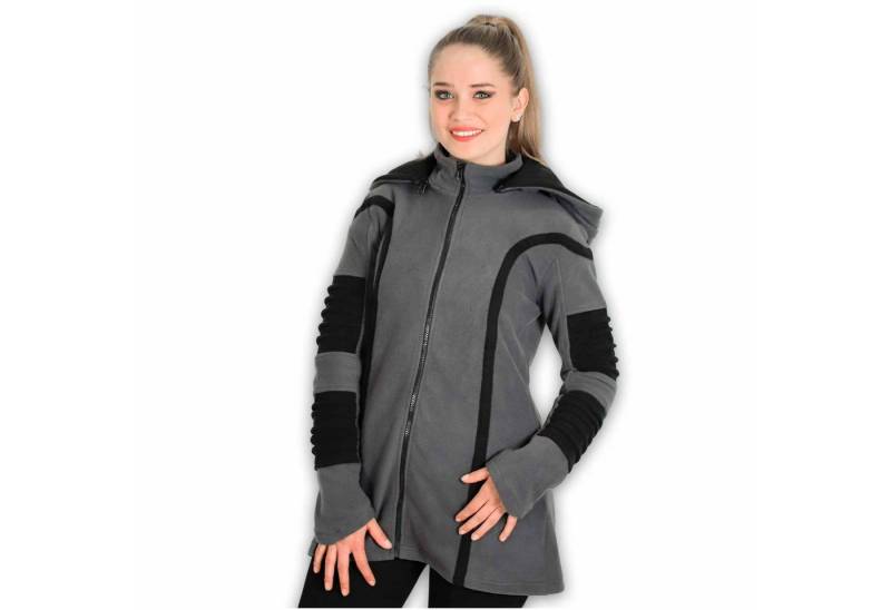 KUNST UND MAGIE Kurzjacke Kunst und Magie Damenmatel aus Fleece mit Zipfelkapuze Goa Jacke von KUNST UND MAGIE