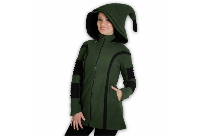 KUNST UND MAGIE Kurzjacke Kunst und Magie Damenmatel aus Fleece mit Zipfelkapuze Goa Jacke von KUNST UND MAGIE