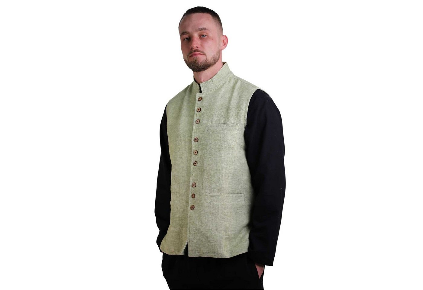 KUNST UND MAGIE Kurzweste Kunst und Magie Traditionelle Nepal Gilet Herren Hippie Weste von KUNST UND MAGIE