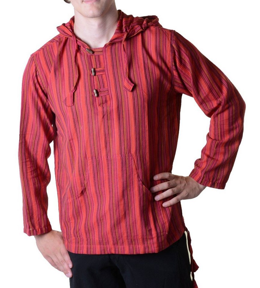 KUNST UND MAGIE Langarmhemd Gestreiftes Fischerhemd Überzieher Hemd Poncho+telalter+Zipfelkapuze KUNST UND MAGIE Langarmhemd Gestreiftes Fischerhemd Überzieher Hemd Poncho+telalter+Zipfelkapuze von KUNST UND MAGIE