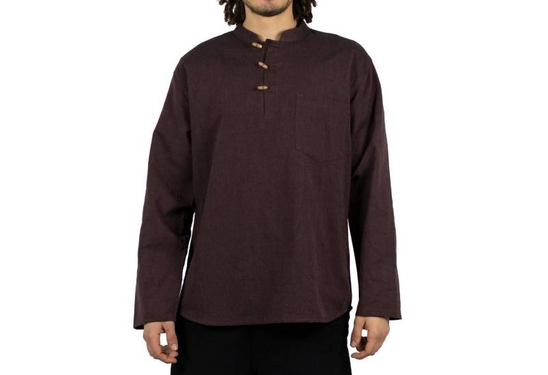 KUNST UND MAGIE Langarmhemd Herren Fischerhemden bequemer Schnitt klassische Farben von KUNST UND MAGIE