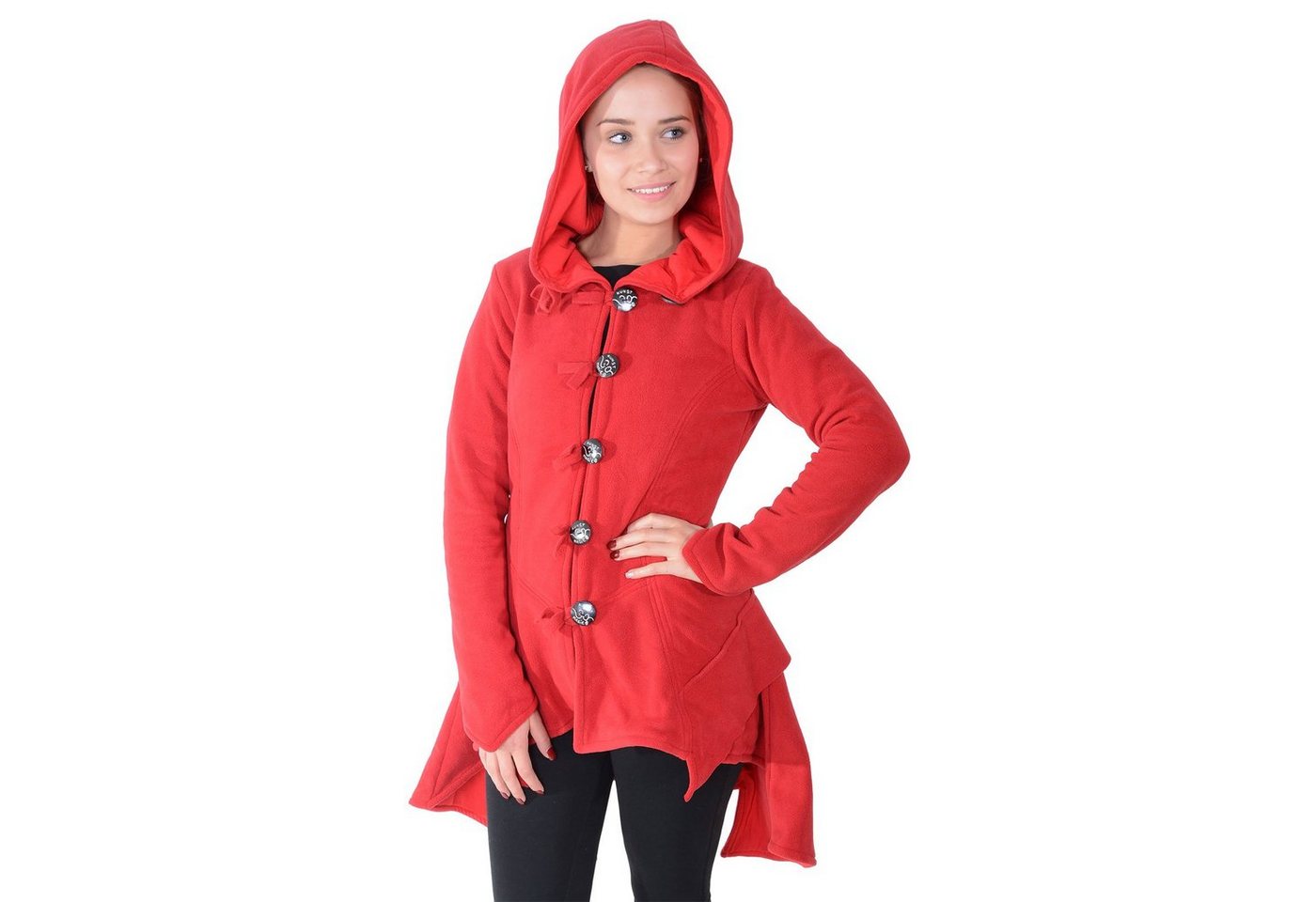 KUNST UND MAGIE Langjacke Kunst&Magie Damenmantel Fleece+Kapuze Boho Gehrock Jacke Fleecejacke KUNST UND MAGIE Langjacke Kunst&Magie Damenmantel Fleece+Kapuze Boho Gehrock Jacke Fleecejacke von KUNST UND MAGIE