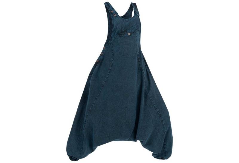 KUNST UND MAGIE Latzhose Hippie Latz/Haremshose Hose 70er Jumpsuit Overall Stonewashed Catsuit von KUNST UND MAGIE