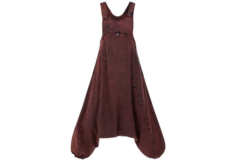 KUNST UND MAGIE Latzhose Hippie Latz/Haremshose Hose 70er Jumpsuit Overall Stonewashed Catsuit von KUNST UND MAGIE