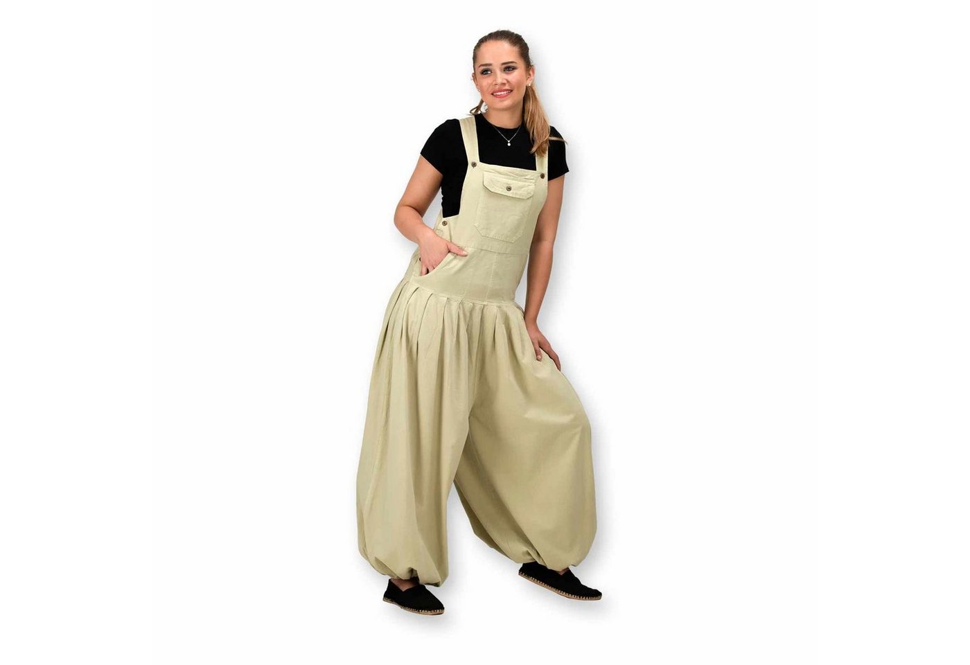 KUNST UND MAGIE Latzhose Hippie Latzhose Haremshose Hose Psy Goa 70er Overall Boho Jumpsuit von KUNST UND MAGIE