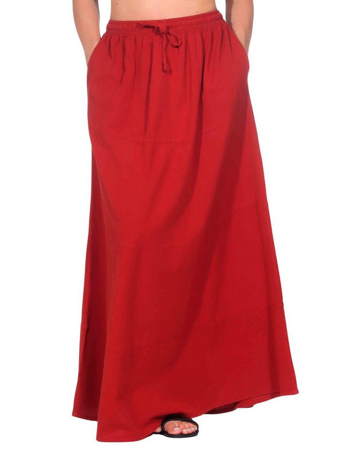 KUNST UND MAGIE Maxirock Sommerrock Damen Rock Baumwolle – Boho Maxirock elastische Taille von KUNST UND MAGIE