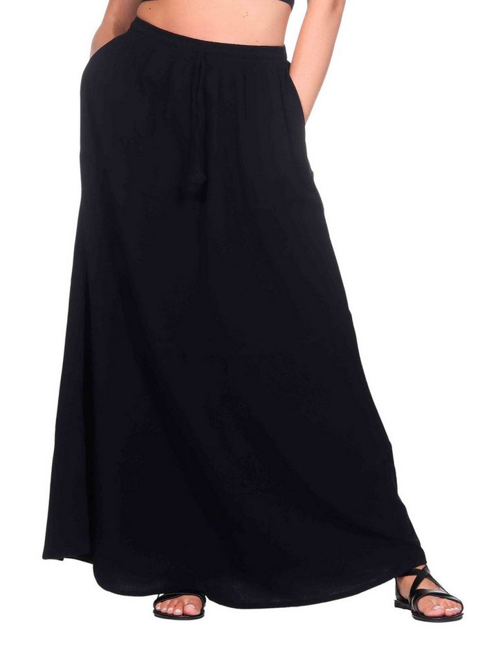 KUNST UND MAGIE Maxirock Sommerrock Damen Rock Baumwolle – Boho Maxirock elastische Taille von KUNST UND MAGIE