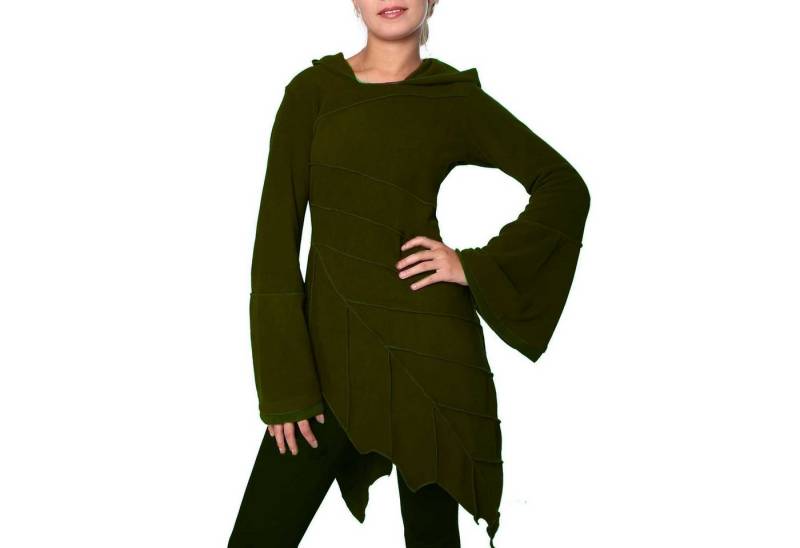 KUNST UND MAGIE Minikleid Kunst und Magie Fleecekleid in Blattform Fleece+Zipfelkapuze Fairy von KUNST UND MAGIE