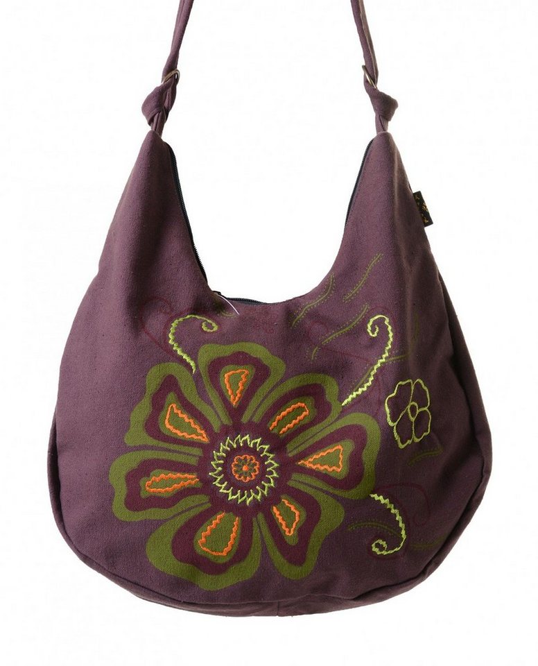 KUNST UND MAGIE Schultertasche Ethno Hippie Handtasche Schultertasche Umhängetasche+Blumenstickereien von KUNST UND MAGIE