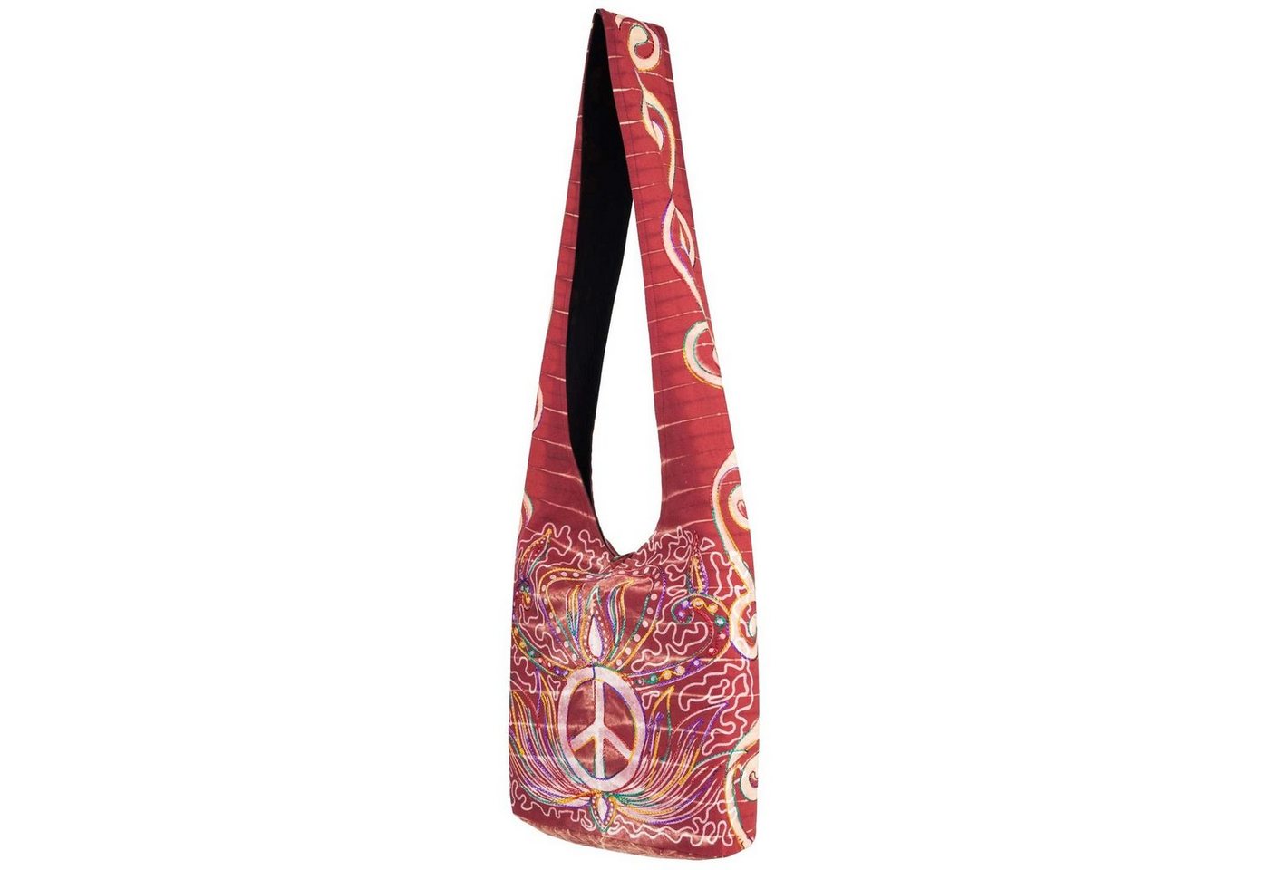 KUNST UND MAGIE Schultertasche Batik Schultertasche Umhängetasche Peace Shopper Goa Handtasche Tasche von KUNST UND MAGIE