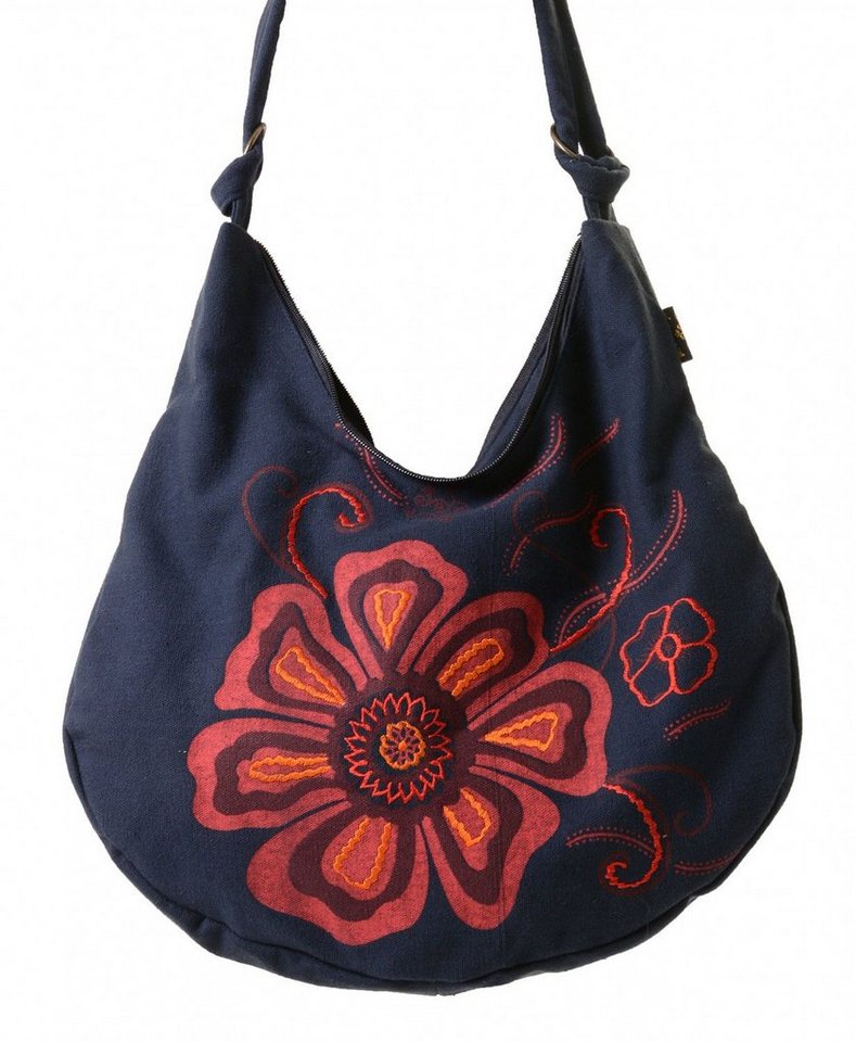 KUNST UND MAGIE Schultertasche Ethno Hippie Handtasche Schultertasche Umhängetasche+Blumenstickereien von KUNST UND MAGIE