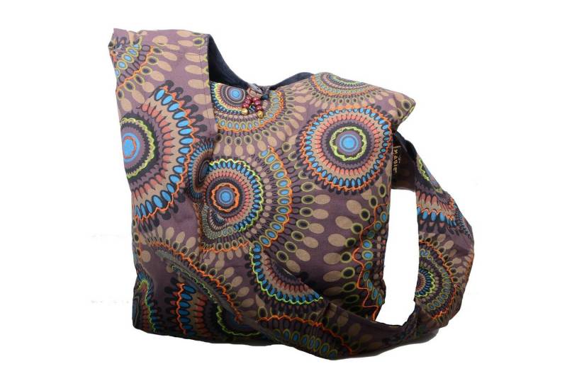 KUNST UND MAGIE Schultertasche Kunst und Magie Schultertasche Umhängetasche mit bunten Psy Mustern von KUNST UND MAGIE