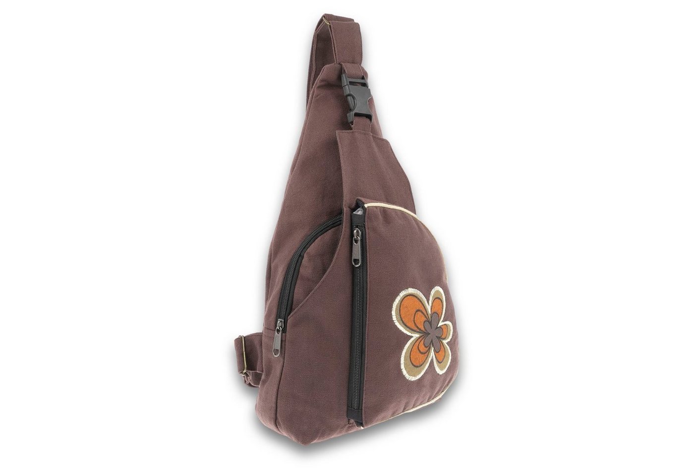 KUNST UND MAGIE Schultertasche Kunst&Magie Slingbag Hippie Bodybag Schultertasche Flower Rucksack M von KUNST UND MAGIE