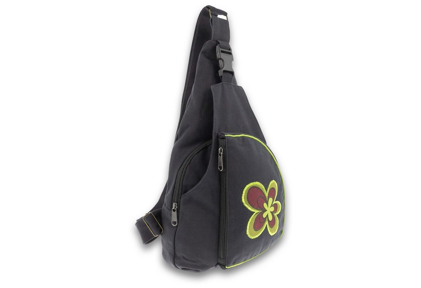 KUNST UND MAGIE Schultertasche Kunst&Magie Slingbag Hippie Bodybag Schultertasche Flower Rucksack M von KUNST UND MAGIE