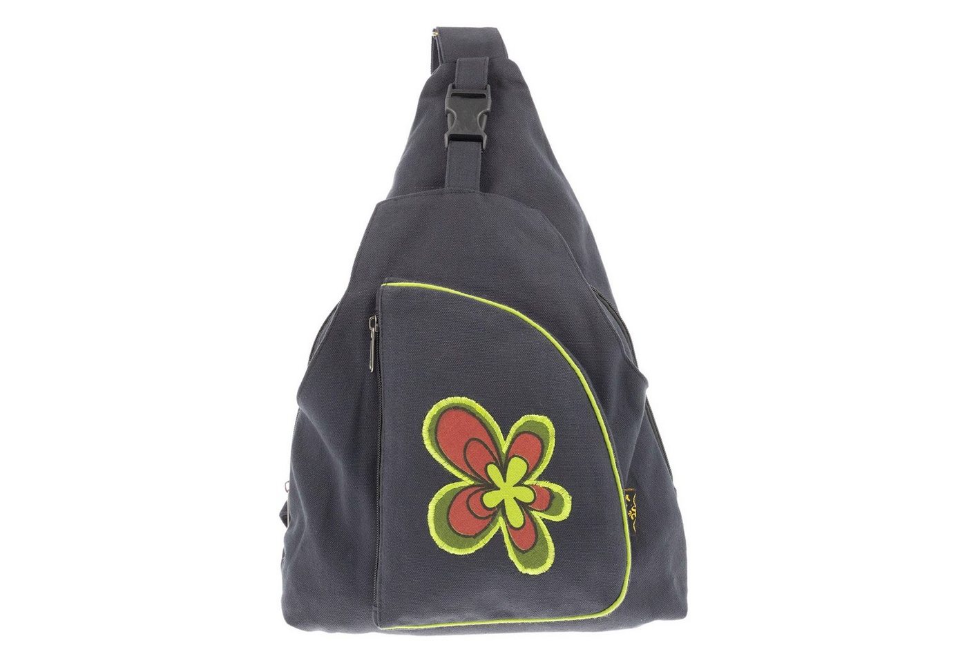 KUNST UND MAGIE Schultertasche Sling Bag Hippie Bodybag Schultertasche Flower Crossbody Rucksack L von KUNST UND MAGIE