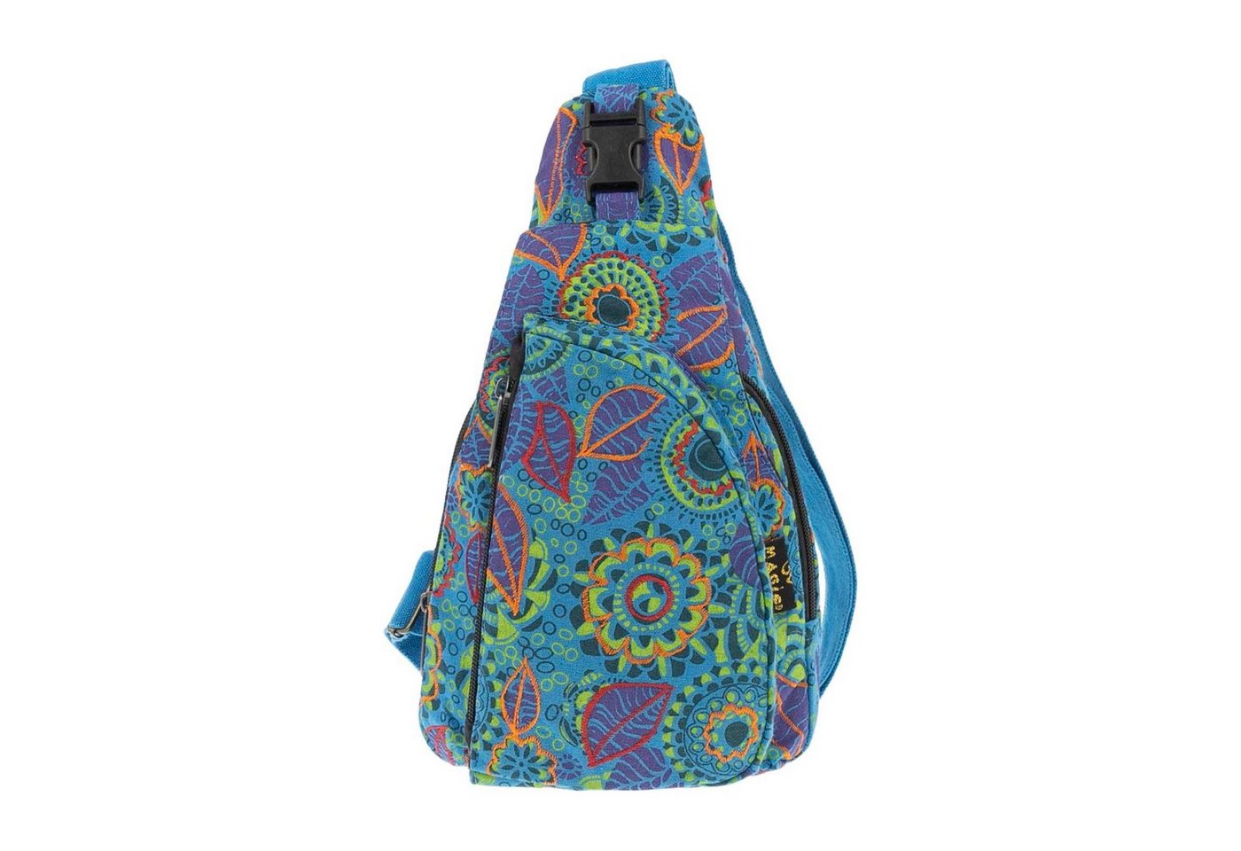 KUNST UND MAGIE Schultertasche Slingbag Brusttasche Hippie Bodybag Schultertasche Rucksack Bunt S von KUNST UND MAGIE