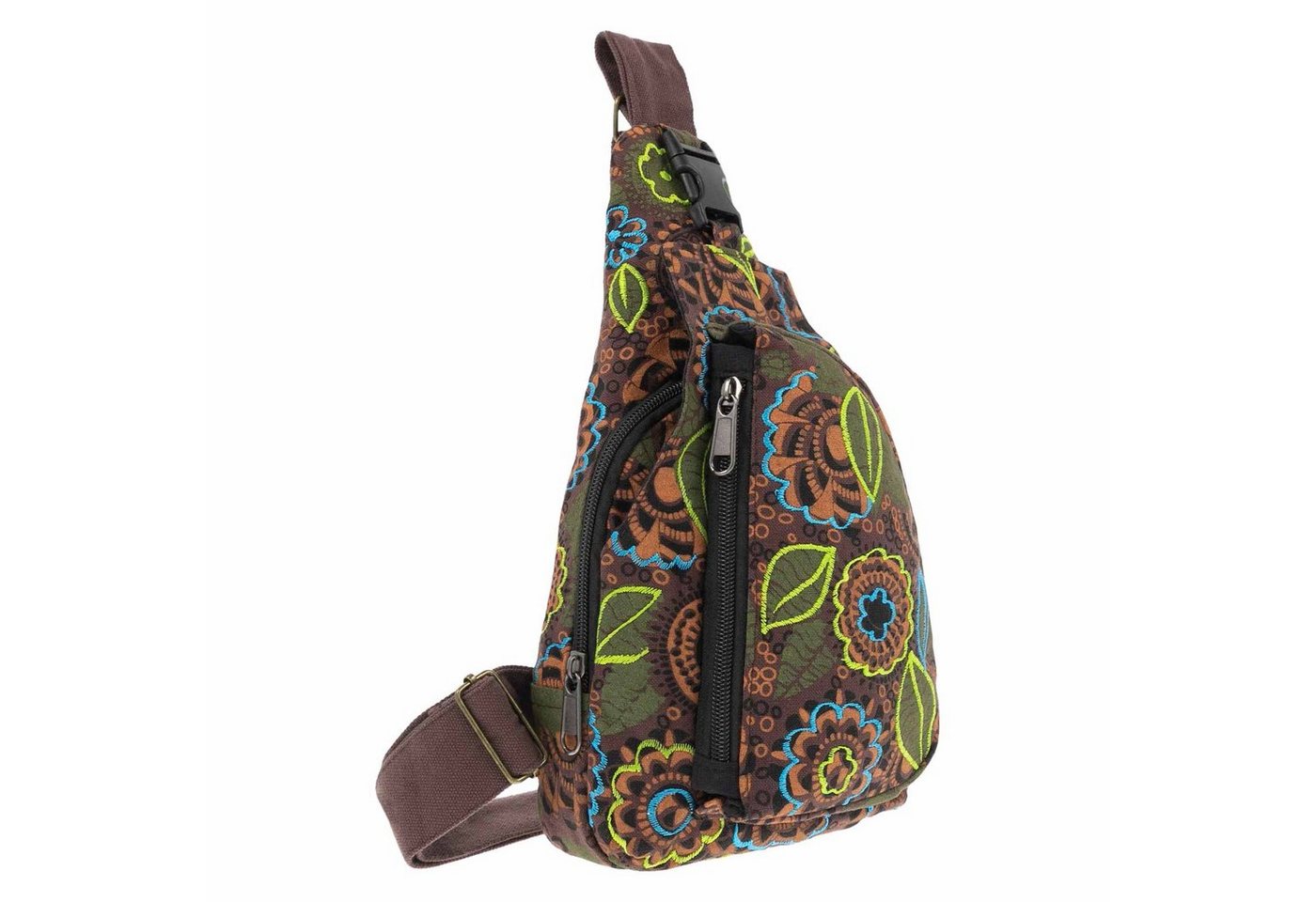 KUNST UND MAGIE Schultertasche Slingbag Brusttasche Hippie Bodybag Schultertasche Rucksack Bunt S von KUNST UND MAGIE