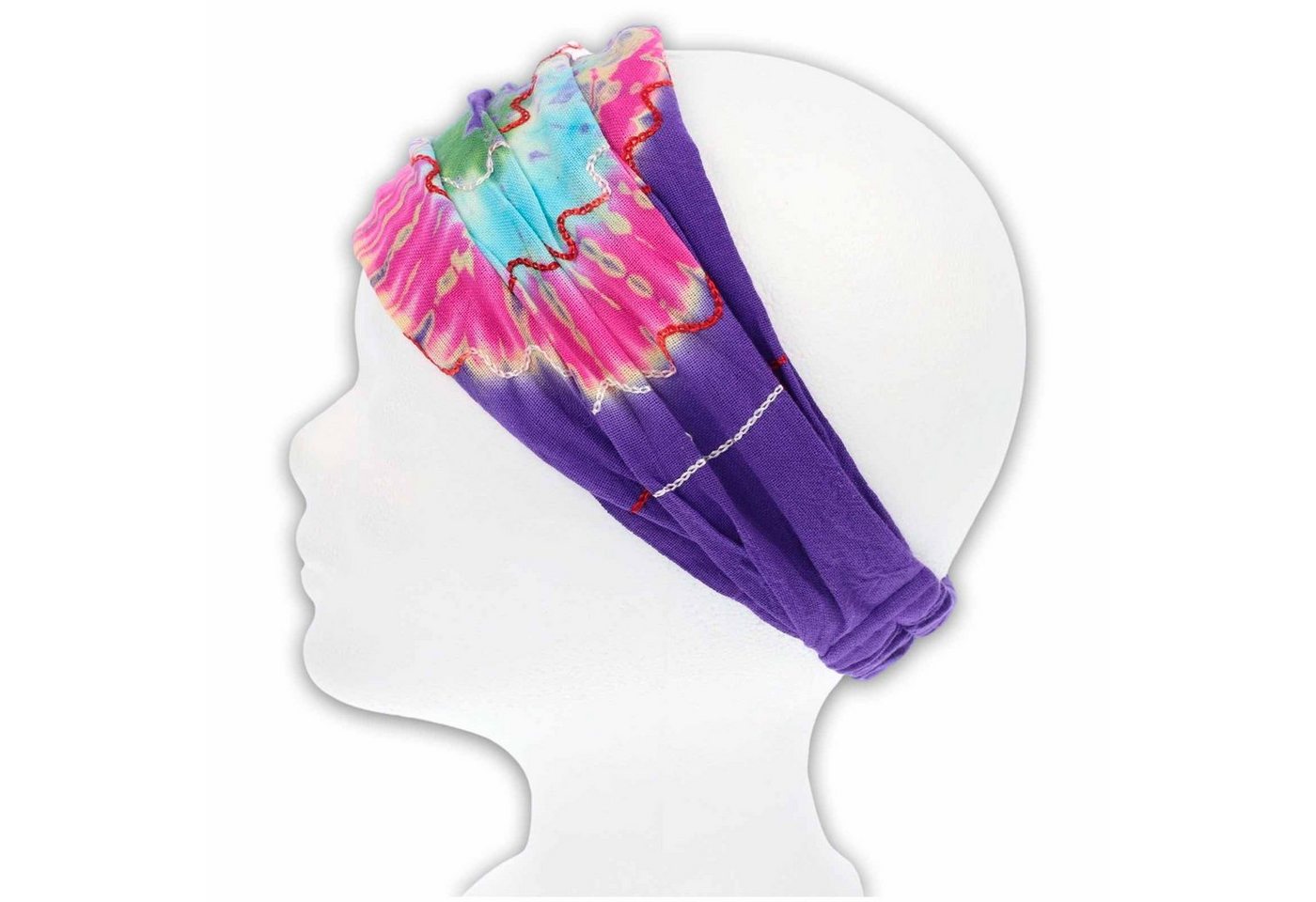 KUNST UND MAGIE Stirnband Batik elastisches Stirnband Kopfband Goa Yoga Kopftuch von KUNST UND MAGIE