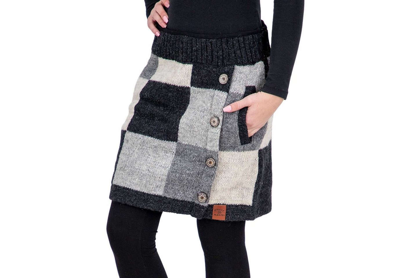 KUNST UND MAGIE Strickrock Bunter Patchwork Strickrock kurz+klassischem Muster Wolle gefüttert KUNST UND MAGIE Strickrock Bunter Patchwork Strickrock kurz+klassischem Muster Wolle gefüttert von KUNST UND MAGIE