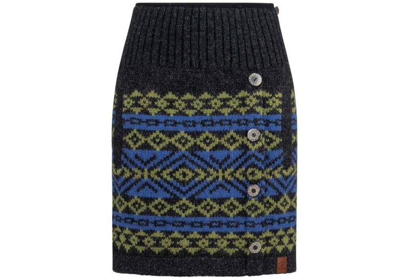 KUNST UND MAGIE Strickrock Bunter Strickrock kurzer Rock+nordischen Mustern Wolle gefüttert Boho von KUNST UND MAGIE