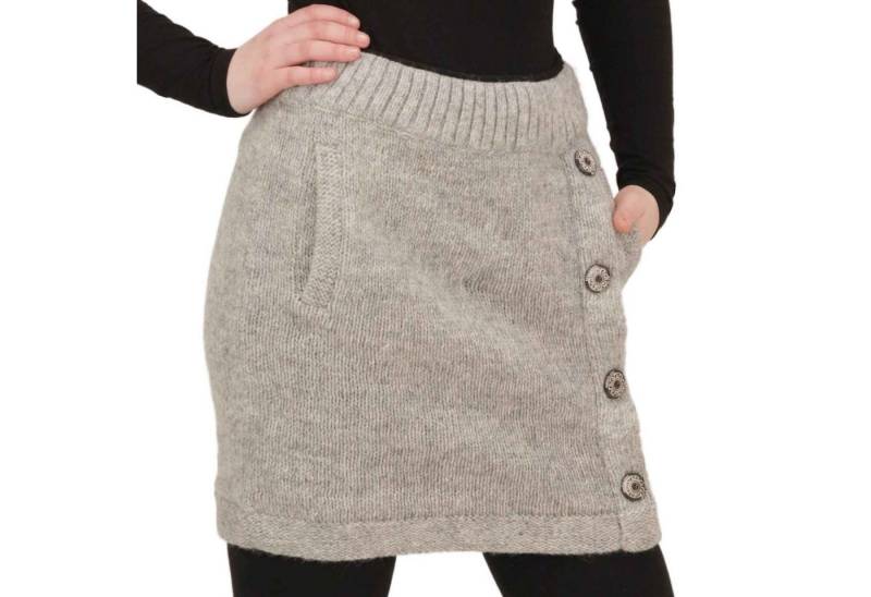 KUNST UND MAGIE Strickrock Strickrock kurzer Rock mit klassischem Muster Wolle gefüttert Boho von KUNST UND MAGIE