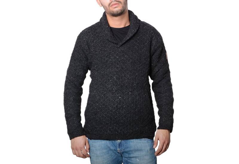 KUNST UND MAGIE Sweatshirt Herren Strickpullover Wollpullover+Schalkragen warmes Fleecefutter von KUNST UND MAGIE