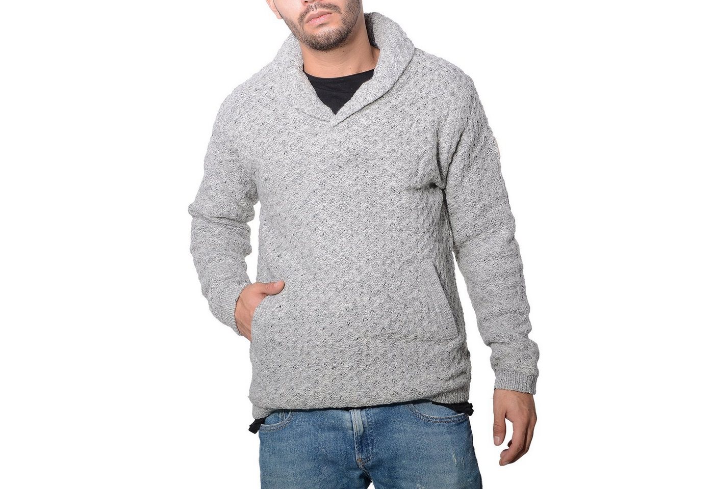 KUNST UND MAGIE Sweatshirt Herren Strickpullover Wollpullover+Schalkragen warmes Fleecefutter KUNST UND MAGIE Sweatshirt Herren Strickpullover Wollpullover+Schalkragen warmes Fleecefutter von KUNST UND MAGIE