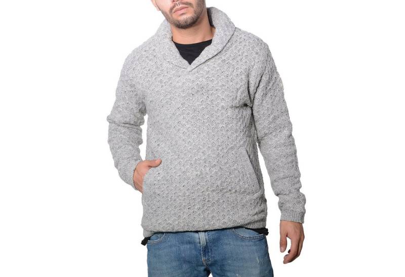 KUNST UND MAGIE Sweatshirt Herren Strickpullover Wollpullover+Schalkragen warmes Fleecefutter von KUNST UND MAGIE