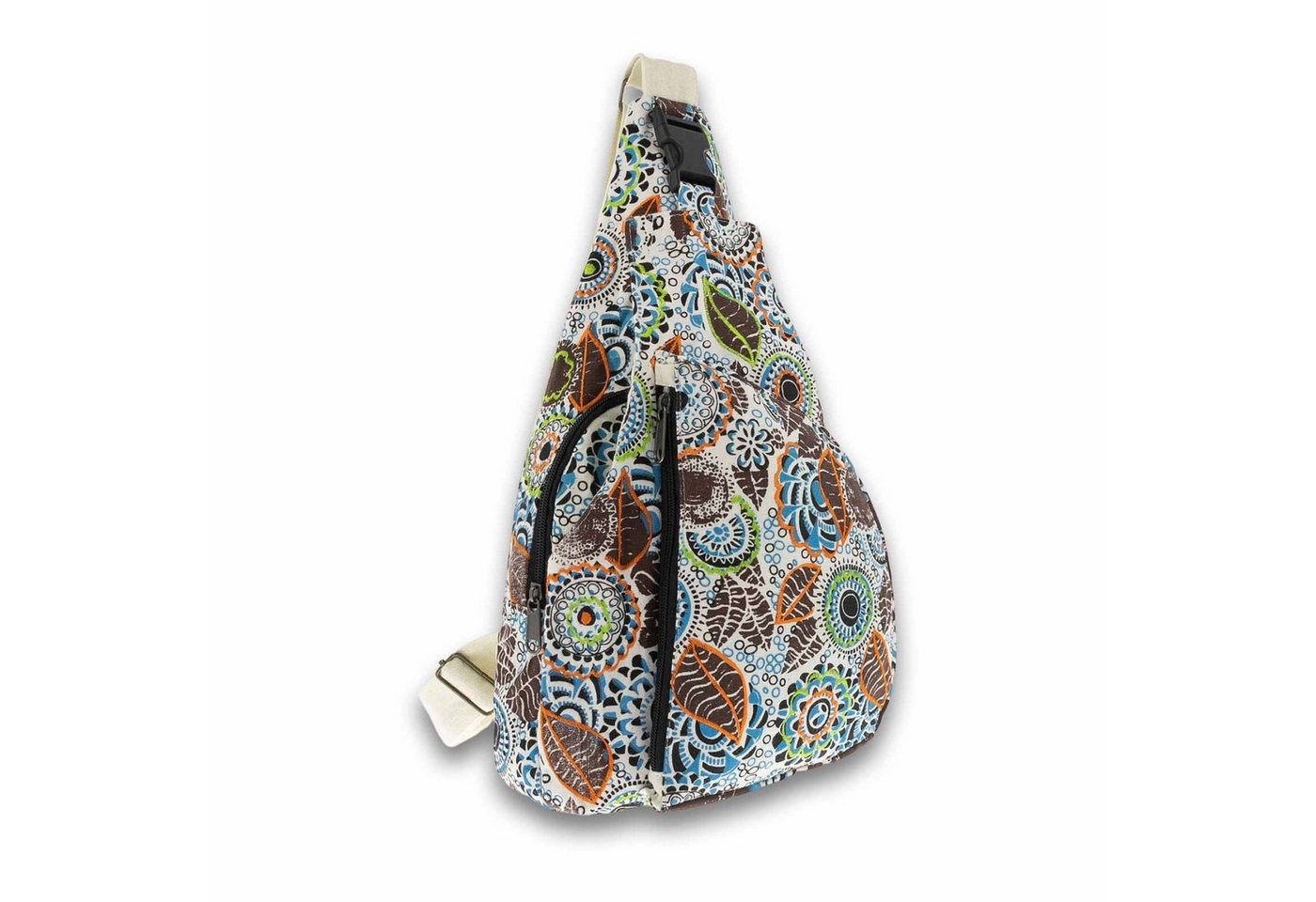 KUNST UND MAGIE Umhängetasche Sling Bag Schultertasche Hippie Bodybag crossbody Rucksack Bunt M von KUNST UND MAGIE