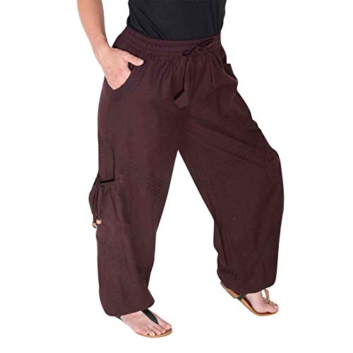 KUNST UND MAGIE Unisex Goa Pluderhose in klassischen Farben, Farbe:Braun, Größe:4XL von KUNST UND MAGIE