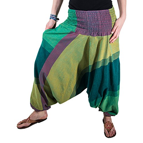 Kunst und Magie Unisex orientalische Yoga Freizeit Haremshose, Farbe:Army Green/Lemon Kunst und Magie Unisex orientalische Yoga Freizeit Haremshose, Farbe:Army Green/Lemon von Kunst und Magie