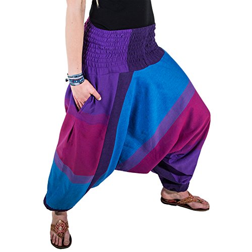 KUNST UND MAGIE Unisex orientalische Yoga Freizeit Haremshose, Farbe:Purple/Lila von KUNST UND MAGIE