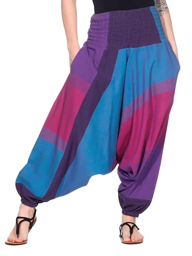 KUNST UND MAGIE Unisex orientalische Yoga Freizeit Haremshose, Farbe:Purple/Lila von KUNST UND MAGIE