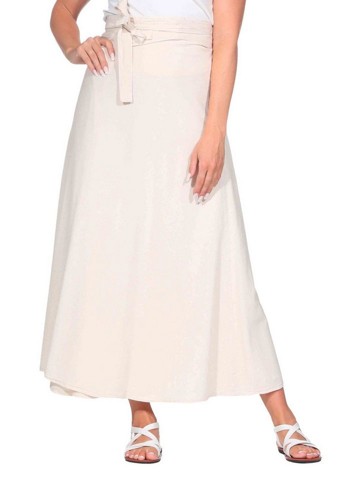 KUNST UND MAGIE Wickelrock Langer Wickelrock Baumwolle für Damen – Sommerrock Boho Rock Nepal von KUNST UND MAGIE