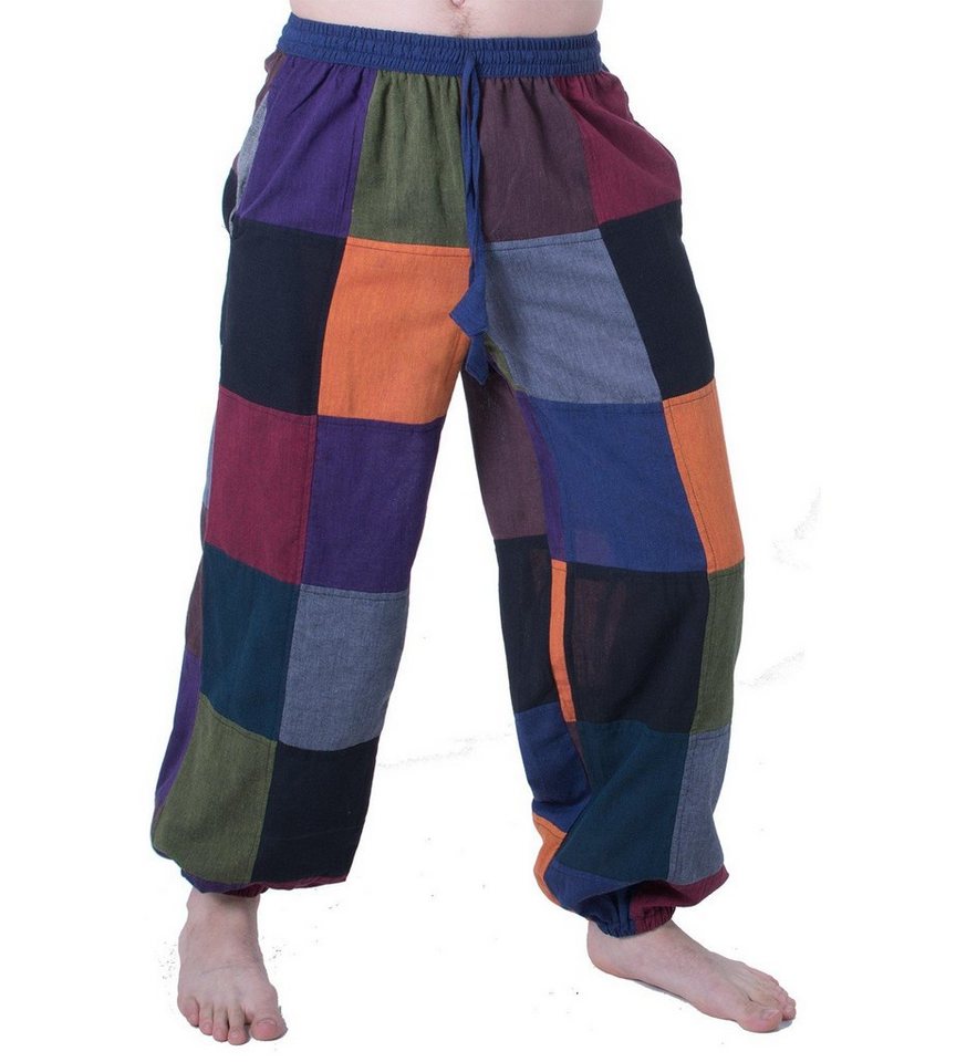 KUNST UND MAGIE Yogahose Bunte Patchwork Freizeit Hose Boho Unisex Hippiehose Nachhaltig von KUNST UND MAGIE