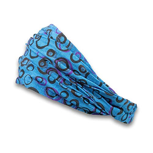 KUNST UND MAGIE unisex hippie Kopfband Stirnband Goa Yoga, Farbe:Blau von KUNST UND MAGIE