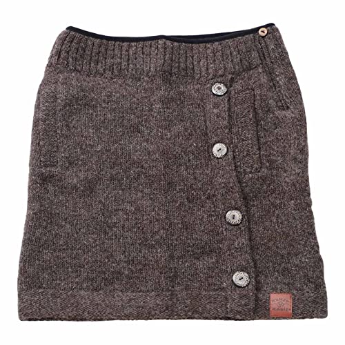 Strickrock kurzer Rock mit klassischem Muster Wolle gefüttert Boho, Größe:L/XL, Farbe:Braun von Kunst und Magie