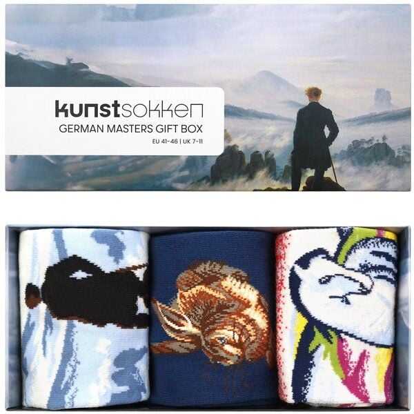KUNSTSOKKEN Kunst Socken Geschenkset - Nahtlose Bunte Socken aus Bio-Baumwolle Mix - Lustige kunstsocken weihnachtsgeschenke für kunstliebhaber von KUNSTSOKKEN